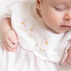 NWT Girls White Pink Trim Embroidered Lambikins Bubble  Heirloom